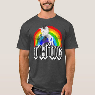T-shirt Unicorn Rainbow Thug , Funny distressed Gift 