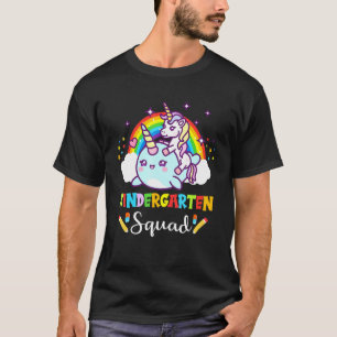 T-shirt Unicorn Riding Narwhal Kindergarten Squad Retour à