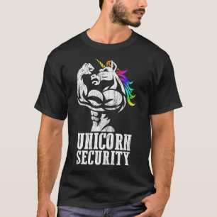 T-shirt Unicorn Sécurité Rainbow Muscle Manly Funny Cadeau