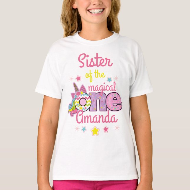 T-shirt Unicorn Soeur de l'anniversaire magique Chemise d' (Devant)