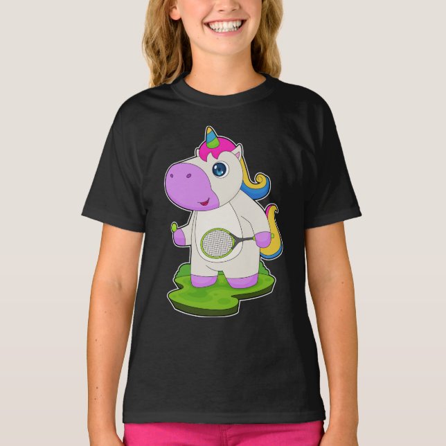 T-shirt Unicorn Tennis Raquette de tennis Sports (Devant)