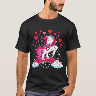 T-shirt Unicorn Valentines Day Shirt Toddler Girl Love Hea