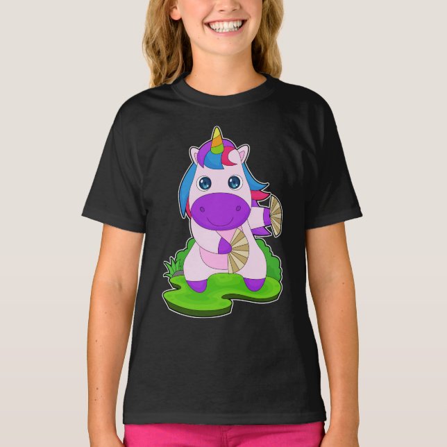 T-shirt Unicorn ventilateur à main (Devant)