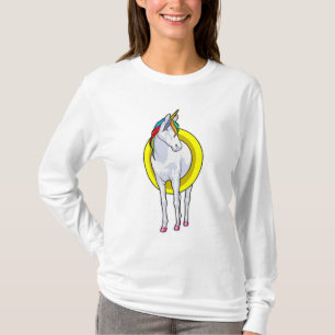 T-shirt Unicorne à la natation avec anneau de nage