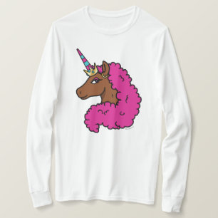 T-shirt Unicorne Afro Rose Chaud