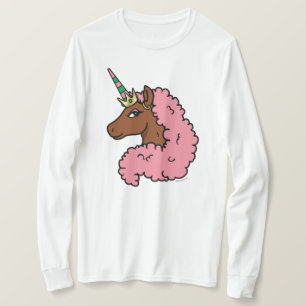 T-shirt Unicorne Afro Rose clair