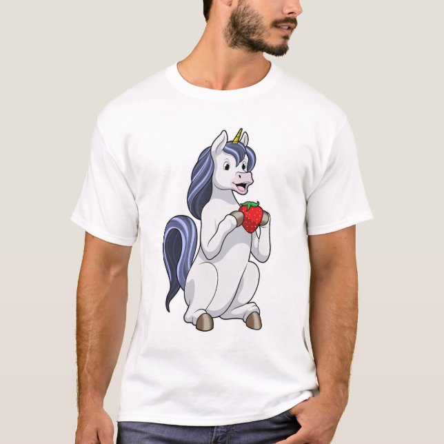 T-shirt Unicorne aux fruits de fraise (Devant)
