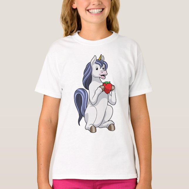 T-shirt Unicorne aux fruits de fraise (Devant)