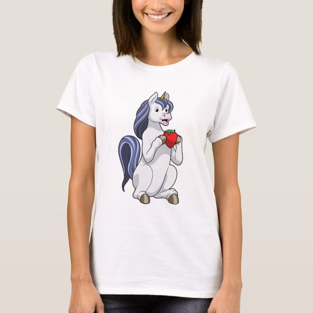 T-shirt Unicorne aux fruits de fraise (Devant)