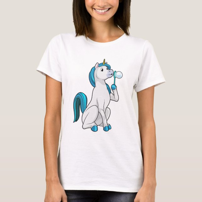 T-shirt Unicorne avec bulles de savon (Devant)