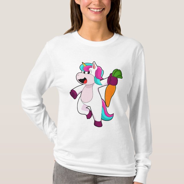 T-shirt Unicorne avec carotte (Devant)