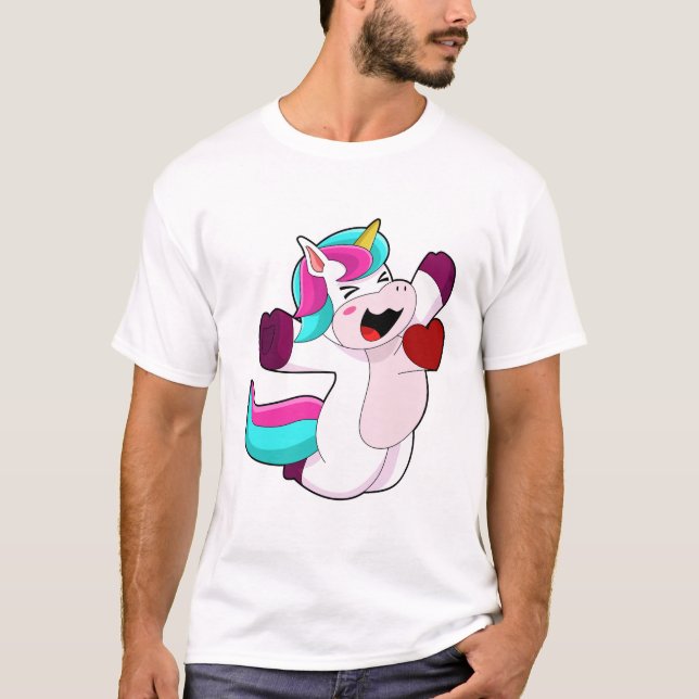 T-shirt Unicorne avec coeur (Devant)