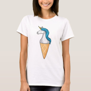 T-shirt Unicorne avec crème glacée gaufre