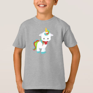 T-shirt Unicorne Avec Écharpe, Petite Unicorne, Cute Unico