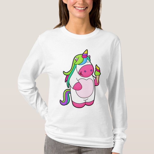 T-shirt Unicorne avec gaufre Glace (Devant)