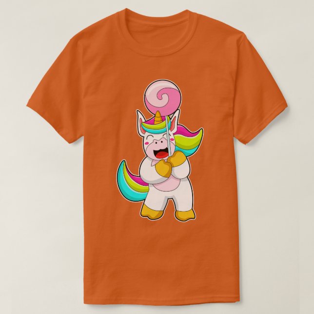 T-shirt Unicorne avec Lollipop (Design devant)
