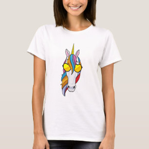 T-shirt Unicorne avec lunettes de soleil