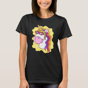 T-shirt Unicorne avec lunettes de soleil Rainbow Creature