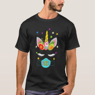 T-shirt Unicorne avec masque facial chasse aux oeufs Pâque
