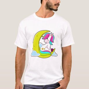 T-shirt Unicorne avec nuages et lune