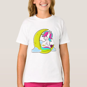 T-shirt Unicorne avec nuages et lune