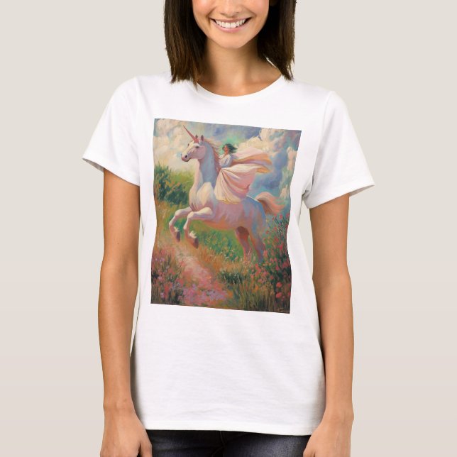 T-shirt Unicorne avec peinture fille (Devant)