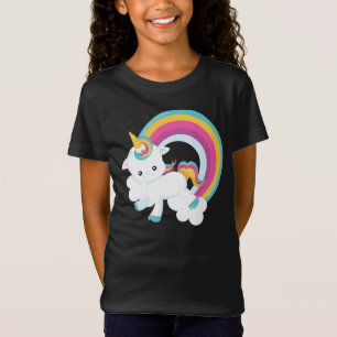 T-Shirt Unicorne avec Rainbow Girl