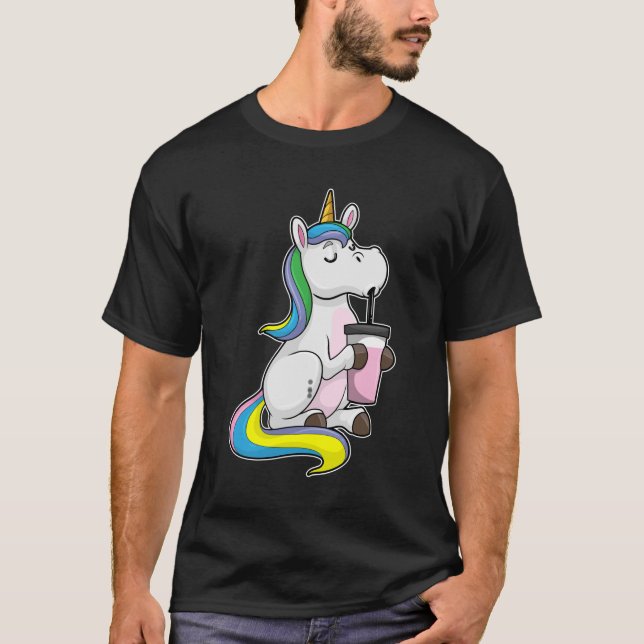 T-shirt Unicorne avec thé bulle (Devant)