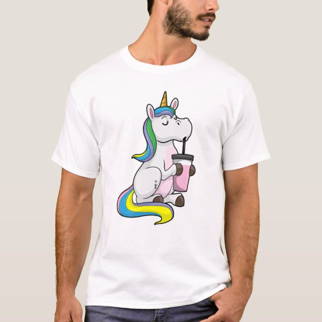 T-shirt Unicorne avec thé bulle (Devant)