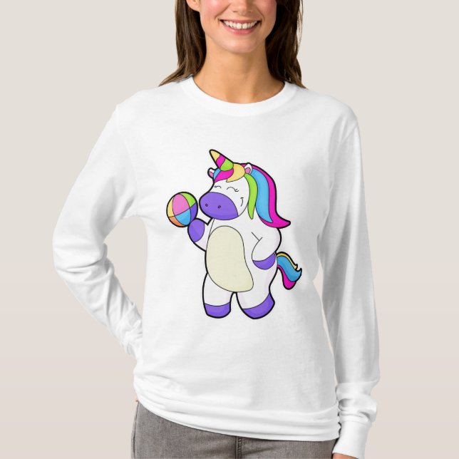 T-shirt Unicorne avec volleyball (Devant)