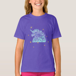 T-shirt Unicorne bleu pourpre