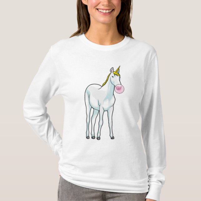 T-shirt Unicorne Bubble gomme (Devant)