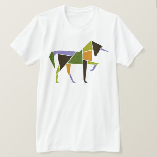 T-shirt Unicorne colorée - Tangram Abstrait moderne élégan