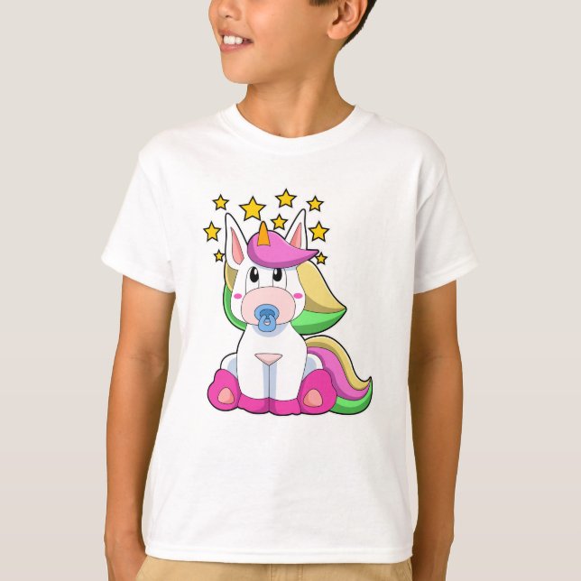 T-shirt Unicorne comme bébé avec Pacificateur (Devant)