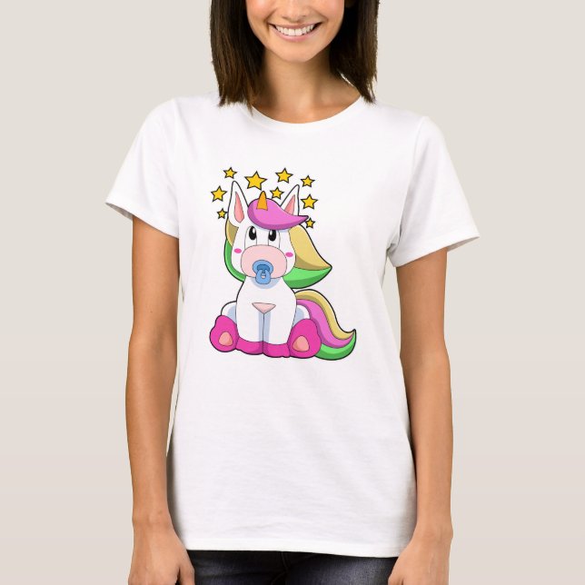 T-shirt Unicorne comme bébé avec Pacificateur (Devant)