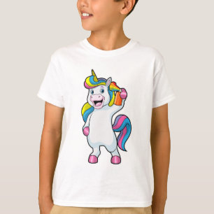 T-shirt Unicorne comme coiffeur avec aérosol