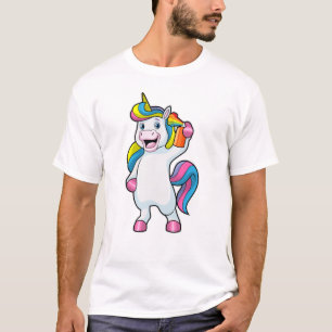 T-shirt Unicorne comme coiffeur avec aérosol