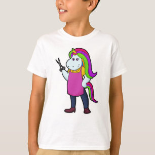 T-shirt Unicorne comme coiffeur avec ciseaux