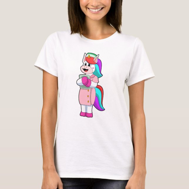 T-shirt Unicorne comme infirmière (Devant)