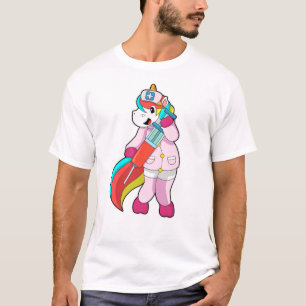 T-shirt Unicorne comme infirmière à la vaccination et à la