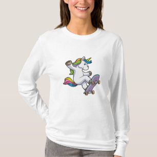 T-shirt Unicorne comme patineur avec skateboard