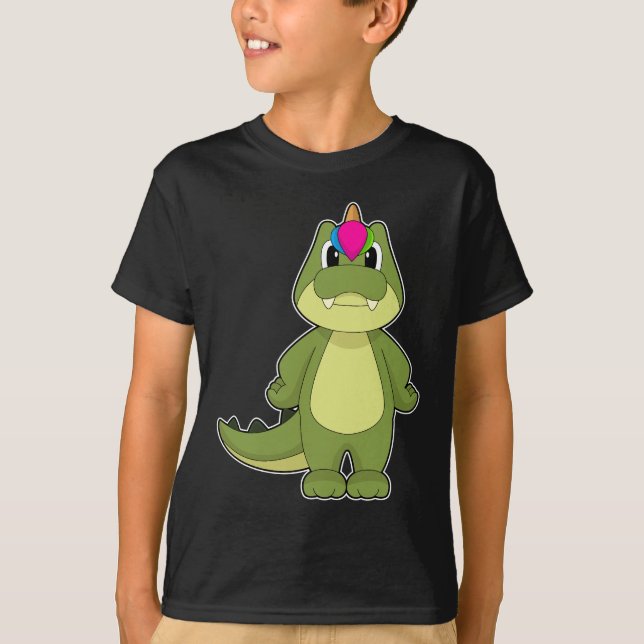 T-shirt Unicorne de crocodile (Devant)