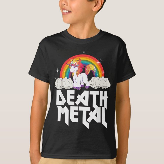 T-shirt Unicorne de métal mort (Devant)