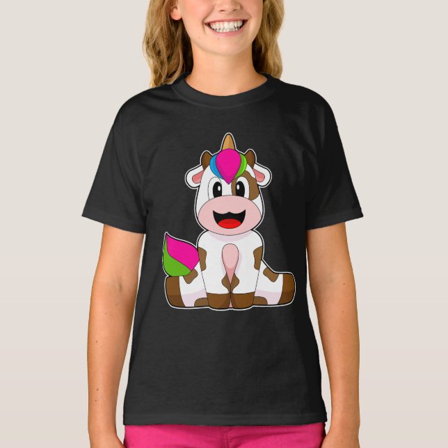 T-shirt Unicorne de vache (Devant)