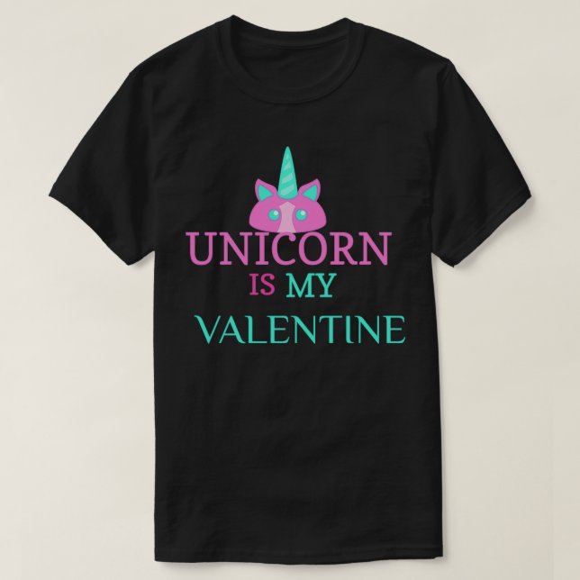 T-shirt unicorne est ma valentine 4 (Design devant)
