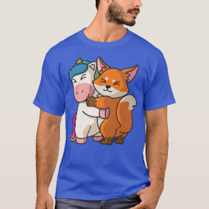 T-shirt Unicorne et Fo mignonne Animaux pour les femmes An