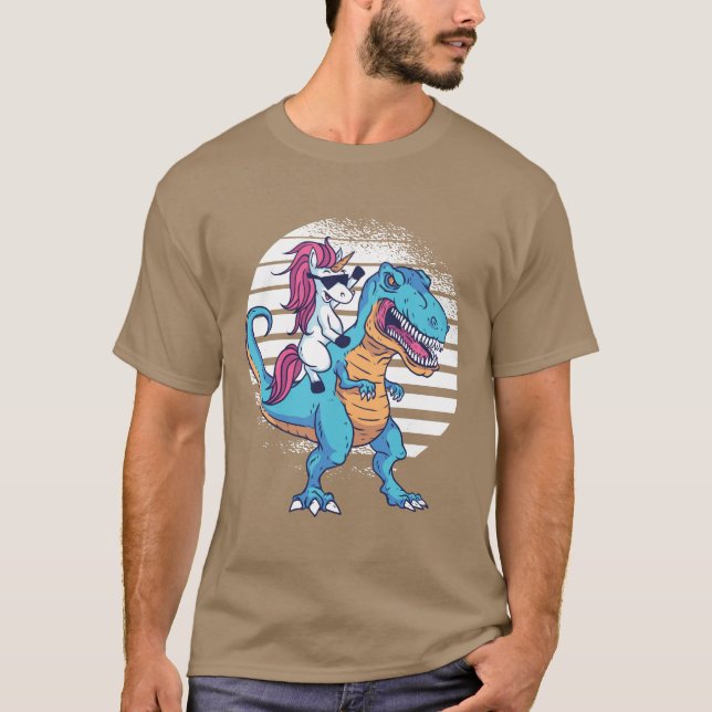 T-shirt Unicorne et T-Rex (Devant)
