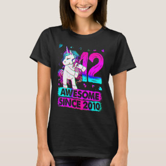T-shirt Unicorne Flossing 12e Anniversaire 12 Anniversaire