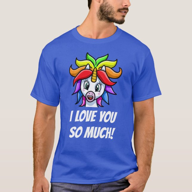 T-shirt Unicorne Je t'aime tellement drôle (Devant)