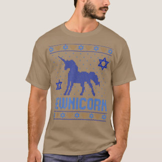 T-shirt Unicorne juive d'Hanoukka moche mignonne Noël Chan